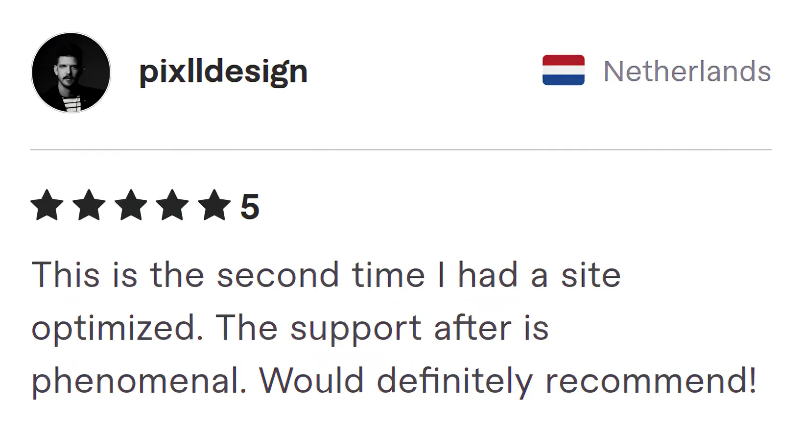 Pixlldesign Fiverr review Screenshot of Fiverr review from Pixlldesign