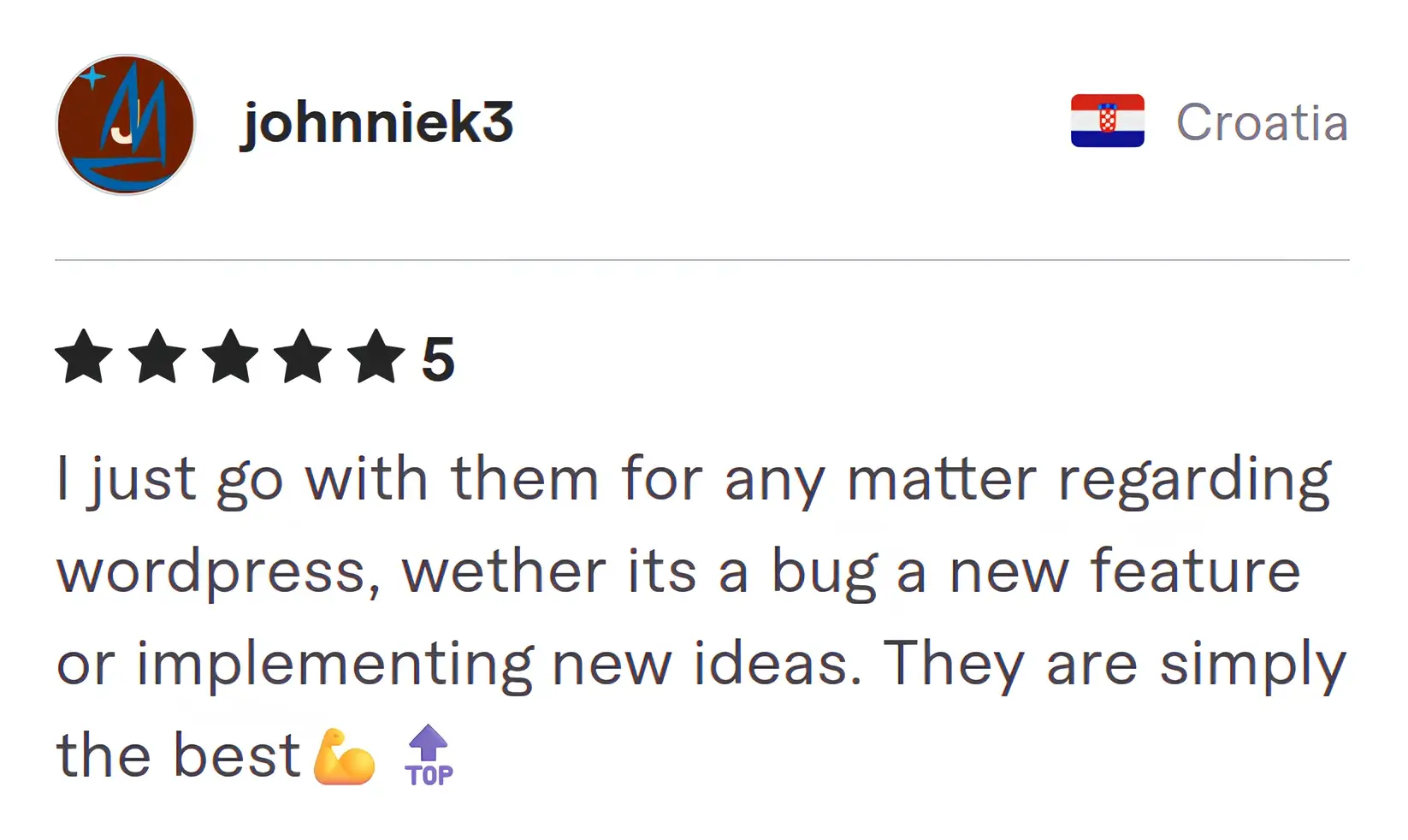 Johnniek3 Fiverr review Screenshot of Fiverr review from Johnniek3