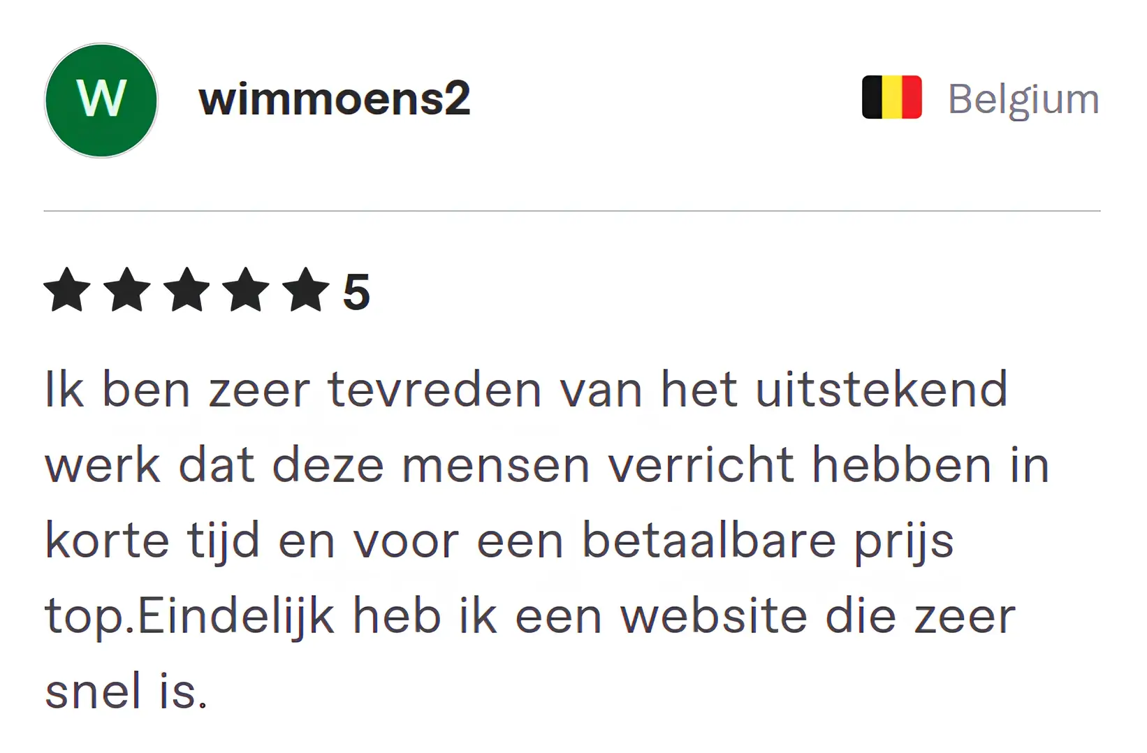 Wimmoens2 Fiverr review Screenshot of Fiverr review from Wimmoens2